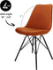 Kick kuipstoel Velvet Oranje - zwart frame | Set van 2