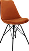 Kick kuipstoel Velvet Oranje - zwart frame | Set van 2