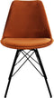 Kick kuipstoel Velvet oranje - zwart frame - set van 4