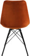 Kick kuipstoel Velvet oranje - zwart frame - set van 6