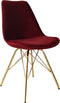 Kick Kuipstoel Velvet Rood - Goud Frame