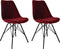 Kick kuipstoel Velvet rood - zwart frame - set van 2