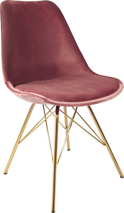 Kick Kuipstoel Velvet Roze - Goud Frame