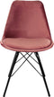 Kick kuipstoel Velvet roze - zwart frame - set van 4