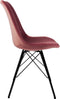 Kick kuipstoel Velvet roze - zwart frame - set van 4