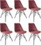 Kick kuipstoel Velvet roze - zwart frame - set van 6