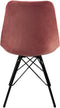 Kick kuipstoel Velvet roze - zwart frame - set van 6