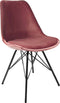 Kick kuipstoel Velvet roze - zwart frame - set van 6