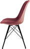 Kick kuipstoel Velvet roze - zwart frame - set van 6