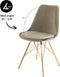 Kick Kuipstoel Velvet Taupe - Goud Frame