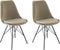 Kick kuipstoel Velvet taupe - zwart frame - set van 2