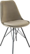 Kick kuipstoel Velvet taupe - zwart frame - set van 2