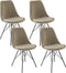 Kick kuipstoel Velvet taupe - zwart frame - set van 4
