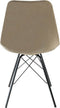 Kick kuipstoel Velvet taupe - zwart frame - set van 4