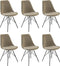 Kick kuipstoel Velvet taupe - zwart frame - set van 6