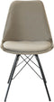 Kick kuipstoel Velvet taupe - zwart frame - set van 6