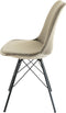 Kick kuipstoel Velvet taupe - zwart frame - set van 6