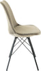 Kick kuipstoel Velvet taupe - zwart frame - set van 6