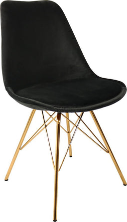 Kick Kuipstoel Velvet Zwart - Goud Frame