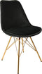 Kick Kuipstoel Velvet Zwart - Goud Frame