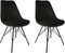Kick kuipstoel Velvet Zwart - zwart frame | Set van 2