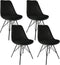 Kick kuipstoel Velvet zwart - zwart frame - set van 4