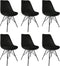 Kick kuipstoel Velvet zwart - zwart frame - set van 6