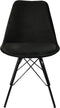 Kick kuipstoel Velvet zwart - zwart frame - set van 6