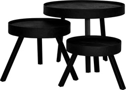 Kick salontafel Job set van 3 rond