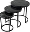Kick Salontafel Marble Set van 3 Rond - Zwart