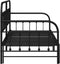 vidaXL - Ligbed - Frame - met - Uitschuifbed - Zwart - 100x200 - cm - Staal