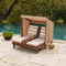 KidKraft Dubbele Chaise Lounge - Espresso/Oranje/Wit