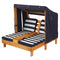 KidKraft Dubbele Chaise Lounge - Honing/Navy/Wit