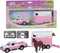 Kids Globe Die-cast Auto met Paardentrailer Roze, 1:32