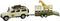 Kids Globe Die-cast Land Rover met Giraffe-trailer, 29cm