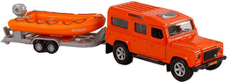 Kids Globe Die-cast Land Rover met Reddingsboot, 27cm