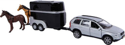 Kids Globe Die-cast Volvo XC90 met Paardentrailer, 27cm