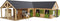 Kids Globe Paardenhoekstal met 3 Boxen en Berging 1:24