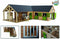 Kids Globe Paardenhoekstal met 3 Boxen en Berging 1:24