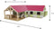 Kids Globe Paardenhoekstal met 3 Boxen en Berging Roze 1:24