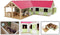 Kids Globe Paardenhoekstal met 3 Boxen en Berging Roze 1:24