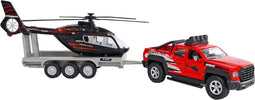 Kids Globe Terreinwagen met Helikopter Trailer