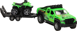 Kids Globe Terreinwagen met Trailer en Quad Licht en Geluid