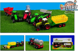 Kids Globe Tractor met Aanhanger Licht & Geluid 1:32