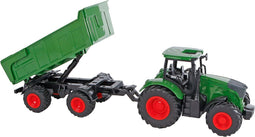 Kids Globe Tractor met Trailer Groen, 41cm