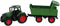 Kids Globe Tractor met Trailer Groen, 41cm