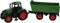 Kids Globe Tractor met Trailer Groen, 41cm