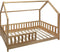 Kids kinderbed hut - 90 x 190 cm - Bed - Tentbed met bodem - Met beschermrand