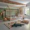 Kids kinderbed hut - 90 x 190 cm - Bed - Tentbed met bodem - Met beschermrand