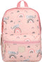 Kidzroom Mini Rugzak Meisje - Rugtas Kind - 2 t/m 6 jaar - Roze - Regenboog - Poes